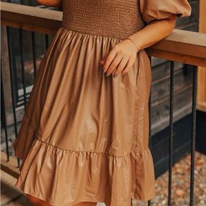 Faux leather dress